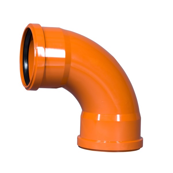 Beygja 110mm 87° löng tveggja hringja PVC