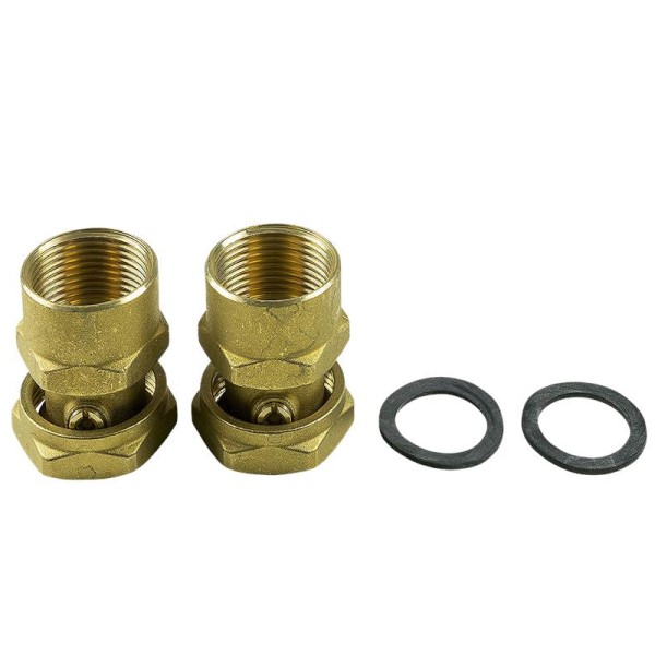 Múffu union sett m.loka 1 1/4" x 1 1/2" Kopar