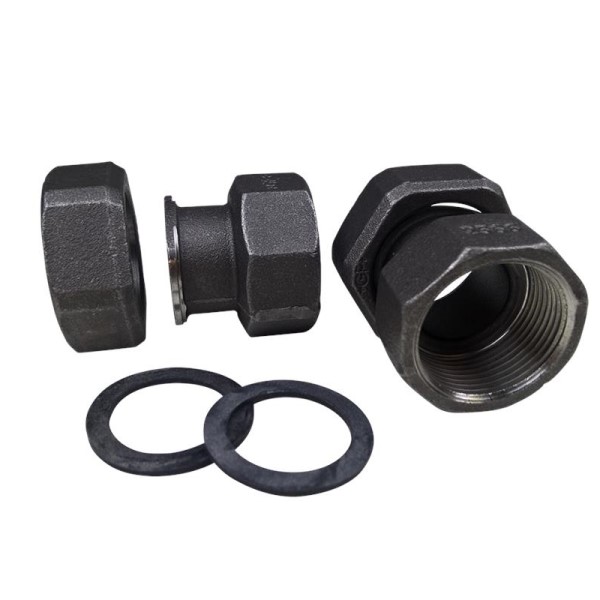 Múffu union sett 1 1/4" x  2" Svart