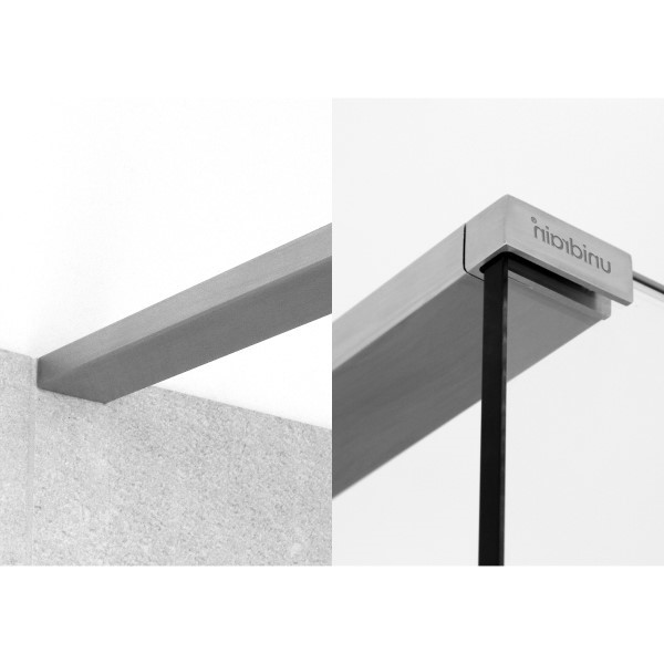 GlassLine stuðningsslá 700-1200mm vinstri stál