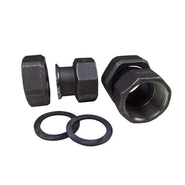 Múffu union sett 1" x 2 Svart"