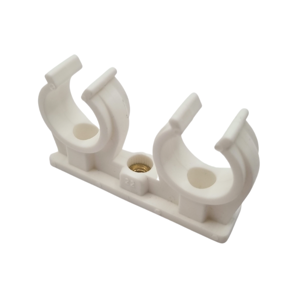 PVC plastfesting 22mm tvöföld (50stk í poka)