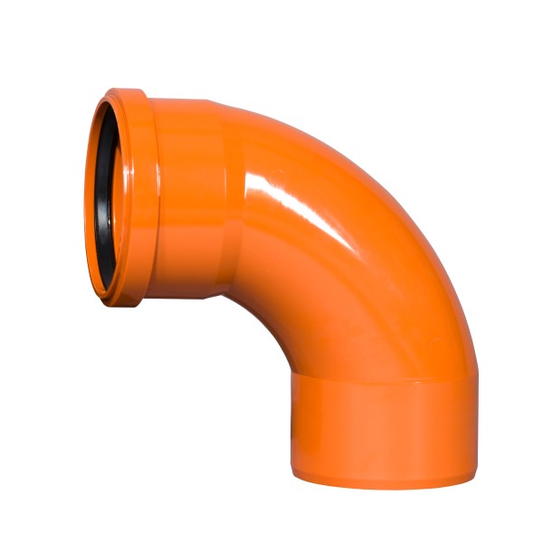 Beygja 110mm 87° löng eins hringja PVC