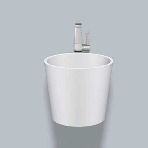 Stálhandlaug hvít WT.CO400H / 400x350 á vegg