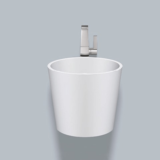 Stálhandlaug hvít WT.CO400H / 400x350 á vegg