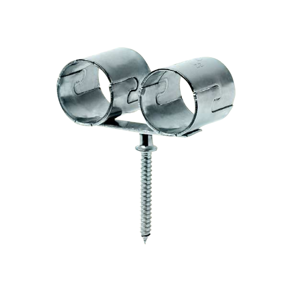 Rörafest ryðfrí 22mm tvöföld