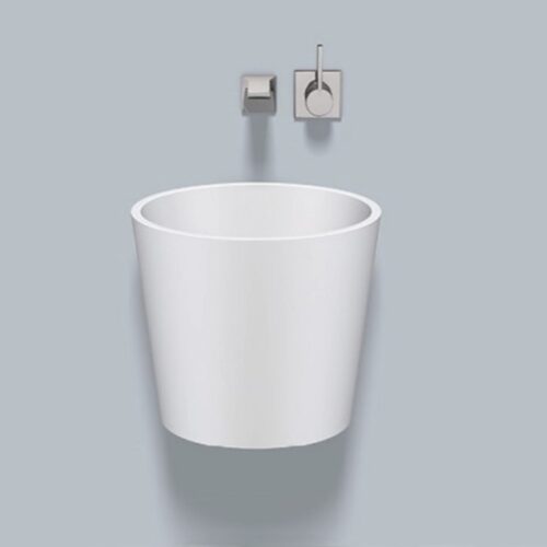 Stálhandlaug hvít WT.CO400 / 400x350 á vegg