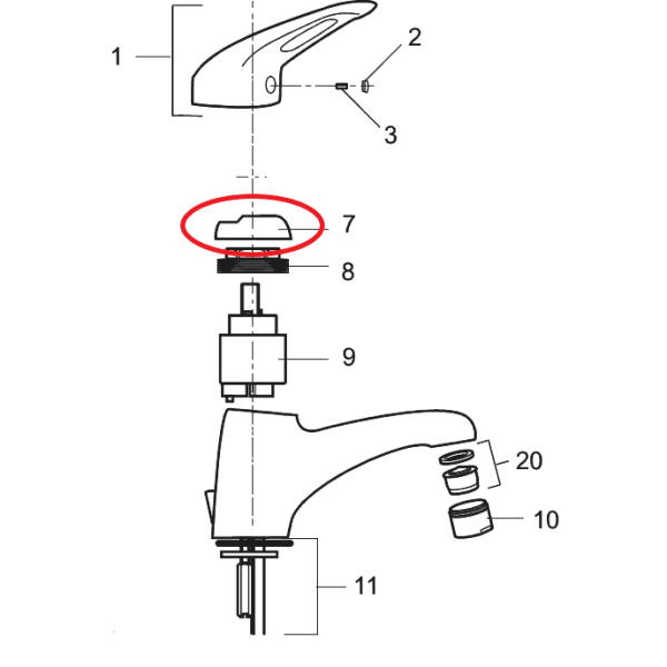 CERA hringur undir handl.handf