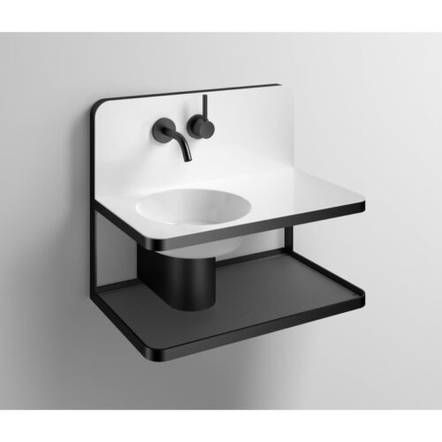 Stálhandlaug hvít/svört Steel19m/bl.tæki WP.S19.1