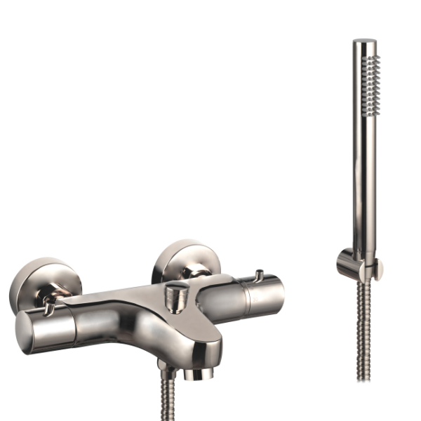 Demm Hitastýrt baðtæki m.handsturtu Burstað Nickel