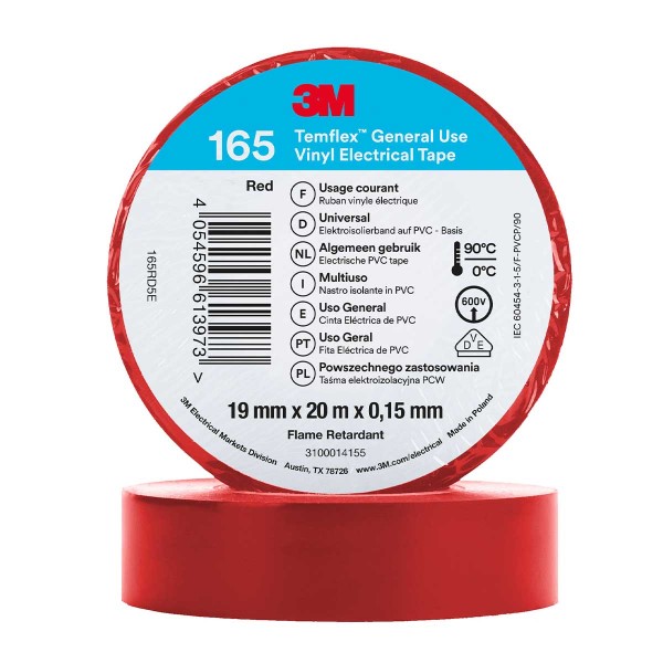 Einangrunarlímband Rautt 19mm x 20M