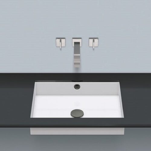 Stálhandlaug hvít undirlímd UB.ME500