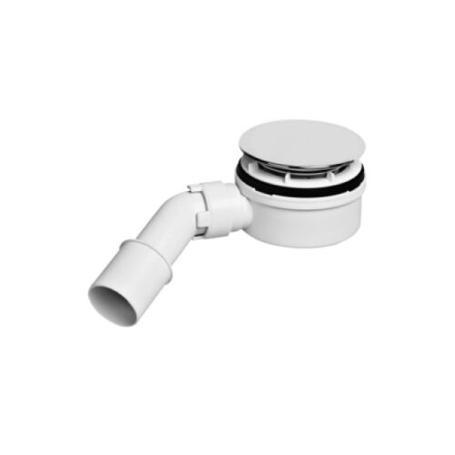 Botnventill 90mm í sturtubotn lár HVÍTUR