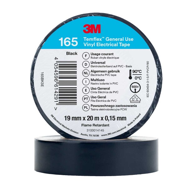 Einangrunarlímband Svart 19mm x 20M