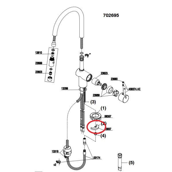 Mora Pullout festing f. blöndunartæki