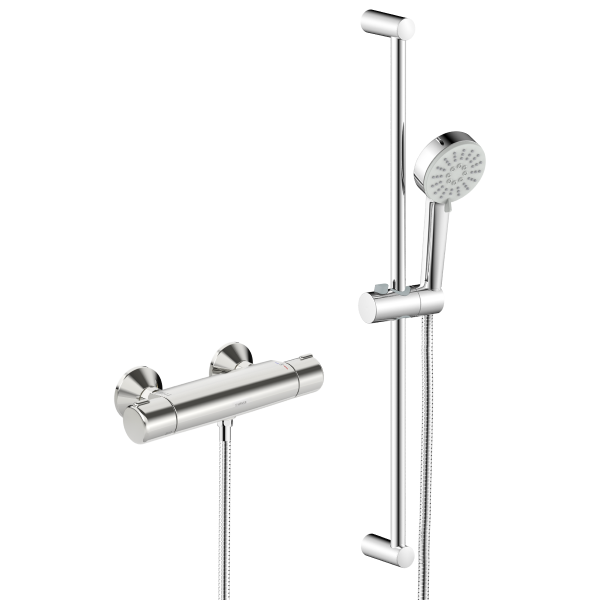 HANSABASIC Sturtutæki m. stút niður, sturtuhaus og veggstöng