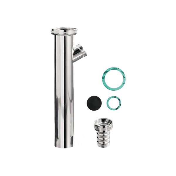 Lásarör 1 1/4" x 200mm með aukastút 3/4" króm