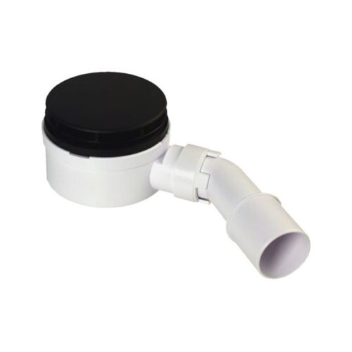 Botnventill 90mm í sturtubotn lár MATT SVARTUR