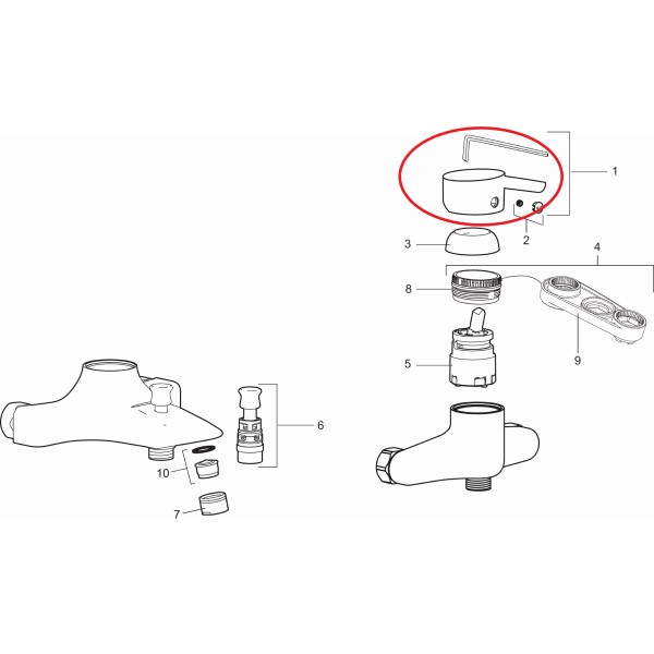 Handfang Mora MMIX f. handl./eldhúsbl.tæki  króm