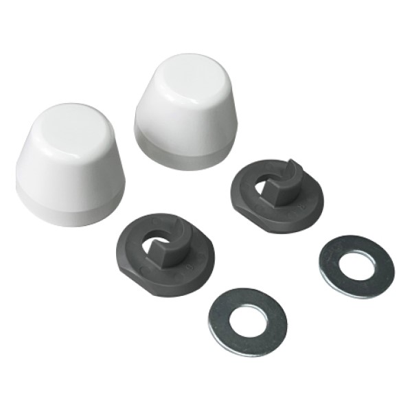 Hlífðarhettur fyrir festingu á upphengt wc - hvítar