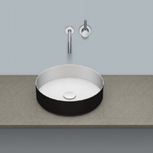 Stálhandlaug Hvít/Matt Svört AB.KE400