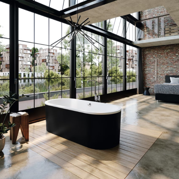 Baðkar CLASSIC DUO OVAL 170x75 m.front Hvítt/Svart