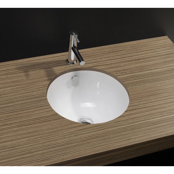 Nice undirlímd handlaug kringlótt 37cm, hvít