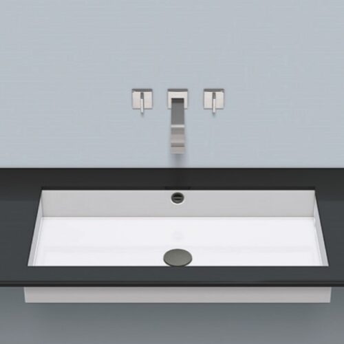 Stálhandlaug hvít undirlímd UB.ME750