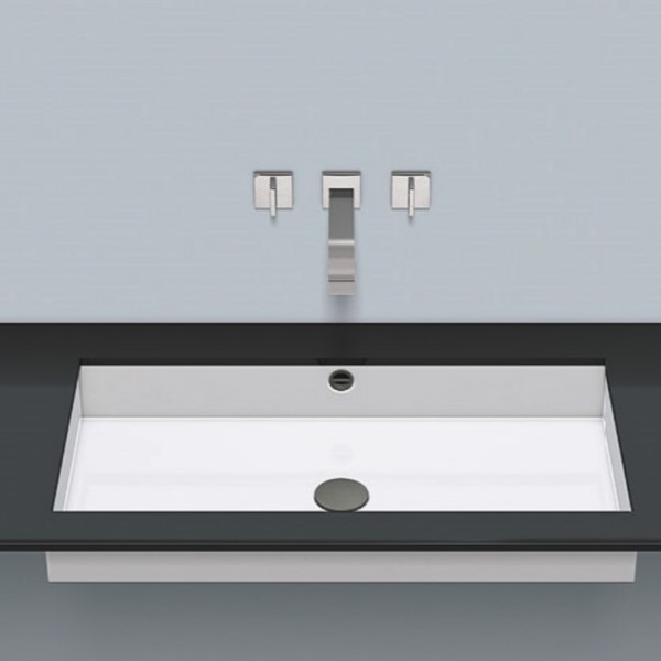 Stálhandlaug hvít undirlímd UB.ME750