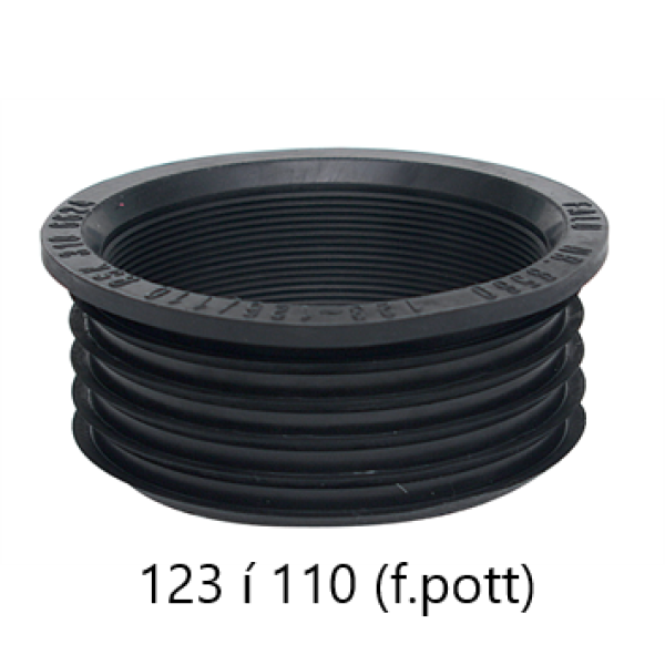 Gúmmí  123/110 svart (f.pott)