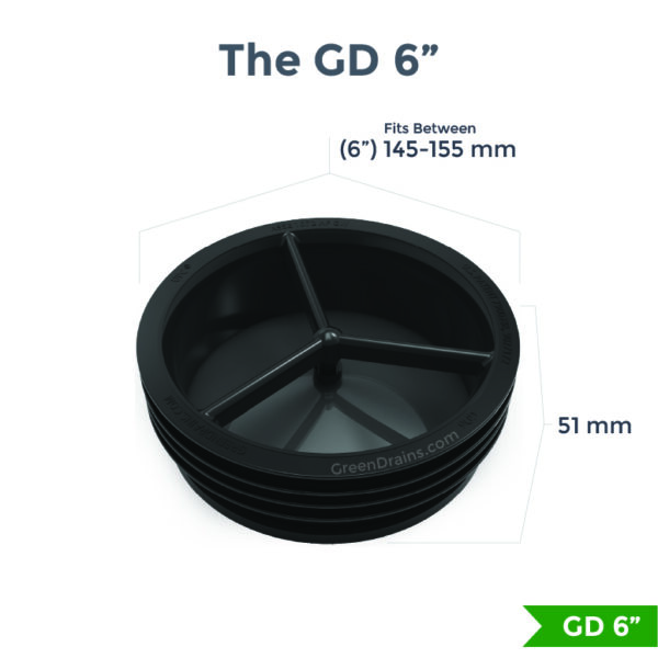 Green Drain GD6 vatnslás Ø145-155mm vatnslaus