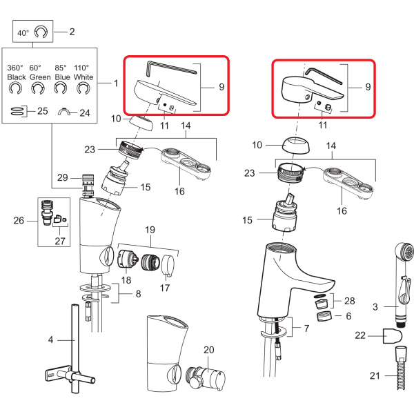 Handfang Mora Cera f. handl./eldhúsbl.tæki króm