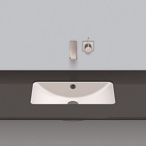 Stálhandlaug hvít undirlímd UB.R585