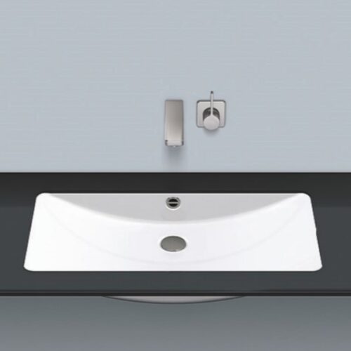 Stálhandlaug hvít undirlímd UB.R800