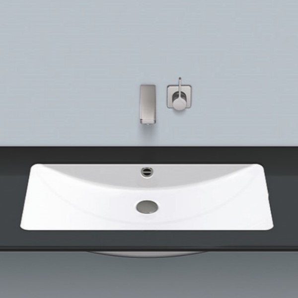 Stálhandlaug hvít undirlímd UB.R800