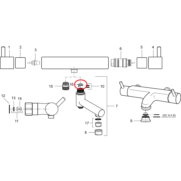 Plasthringur f. baðkarstút